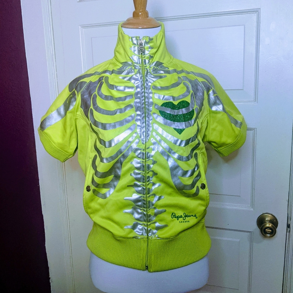 🍉Pepe Jeans London Green Skeleton Jacket L